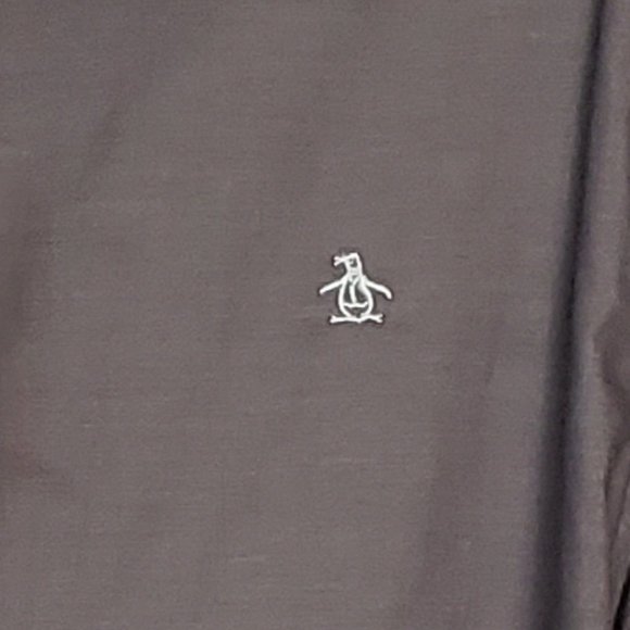 Penguin Munsingwear Grey Solid Button Dress Shirt - Picture 7 of 8